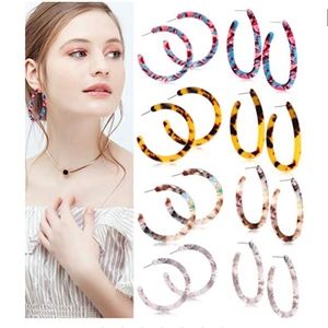 BaubleBar Style Acrylic Hoop Earrings